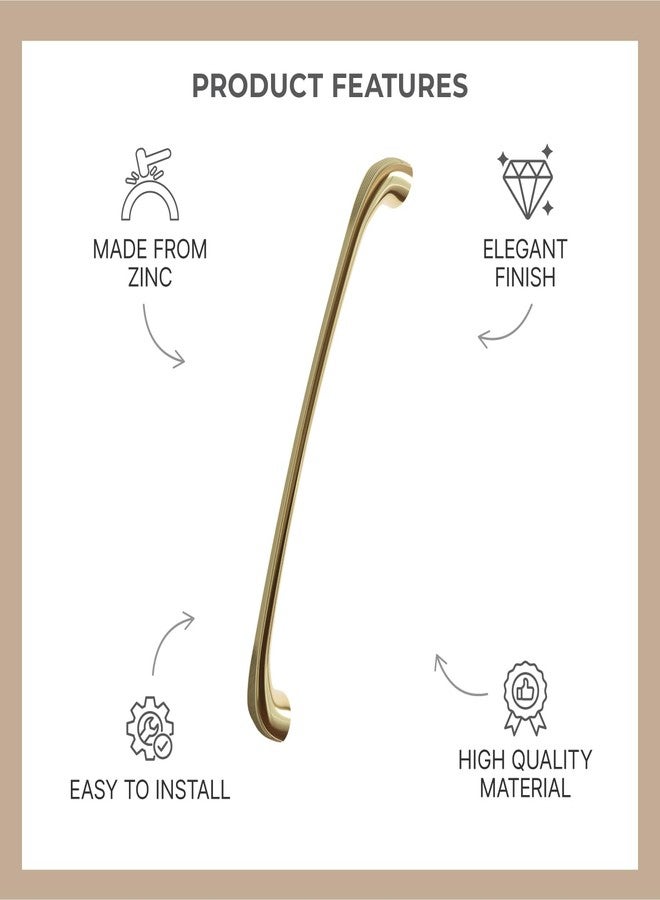 LAPO 2 Piece Drawer Handle for Kitchen, Cabinet Pull Handle for Cupboard Drawers, Wardrobe Handle, Long Pull Handle (12 Inch, Antique-Gold, Pack of 2) - Image 3